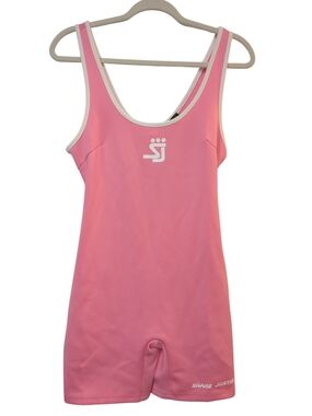 SHANE JUSTIN SJ Pink Athletic Romper Bodysuit One-Piece Size L NWT Athletic Y2K